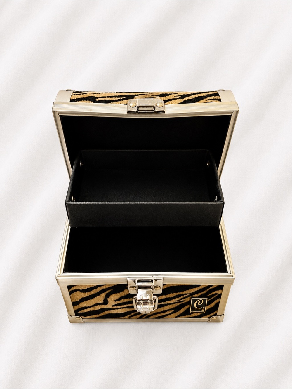 Caboodles Zebra-Print Jewelry Case in Black and Tan Y2K - Picture 4 of 4
